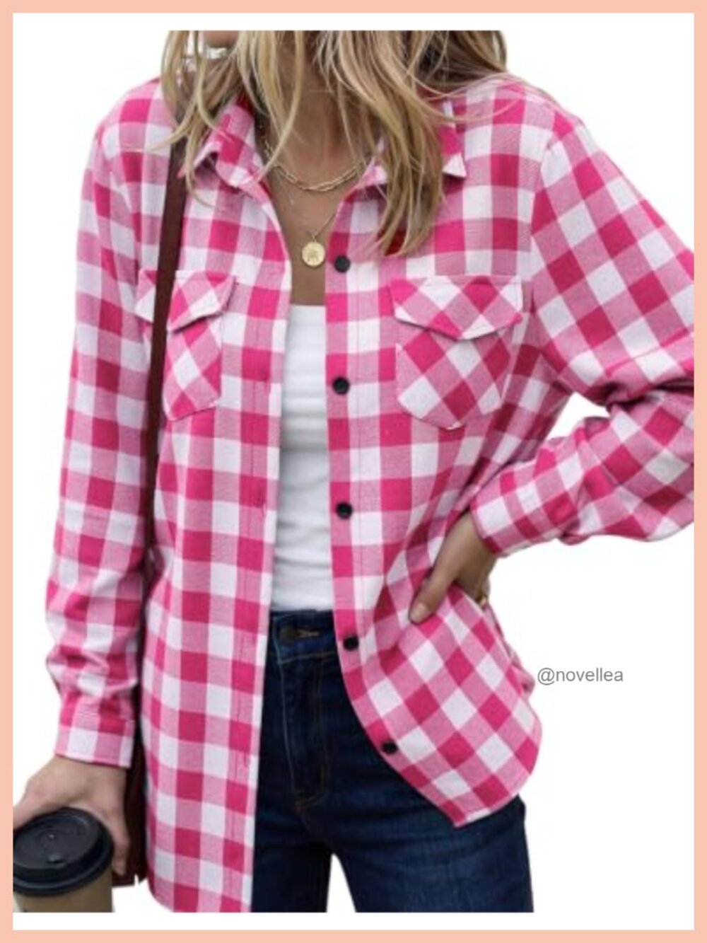 Womens Plaid Flannel Button Down Shirt Long Sleeve Oversized